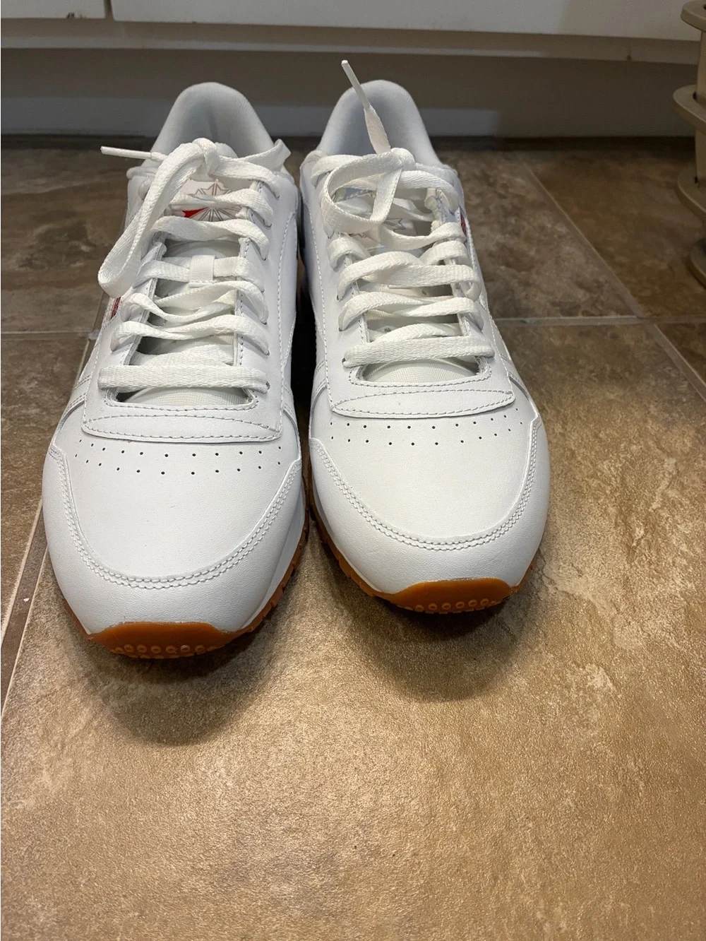 Reebok White Sneakers with Gum Outsole